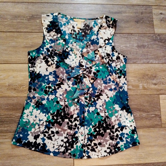 Banana Republic Tops - Banana Republic ruffle blue and green blouse